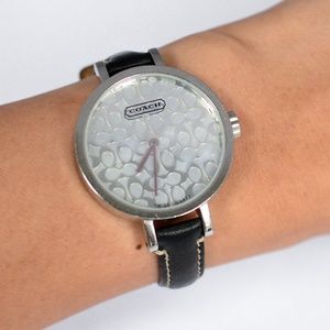 AUTHENTIC Coach Black Leather Strap Women's Watch